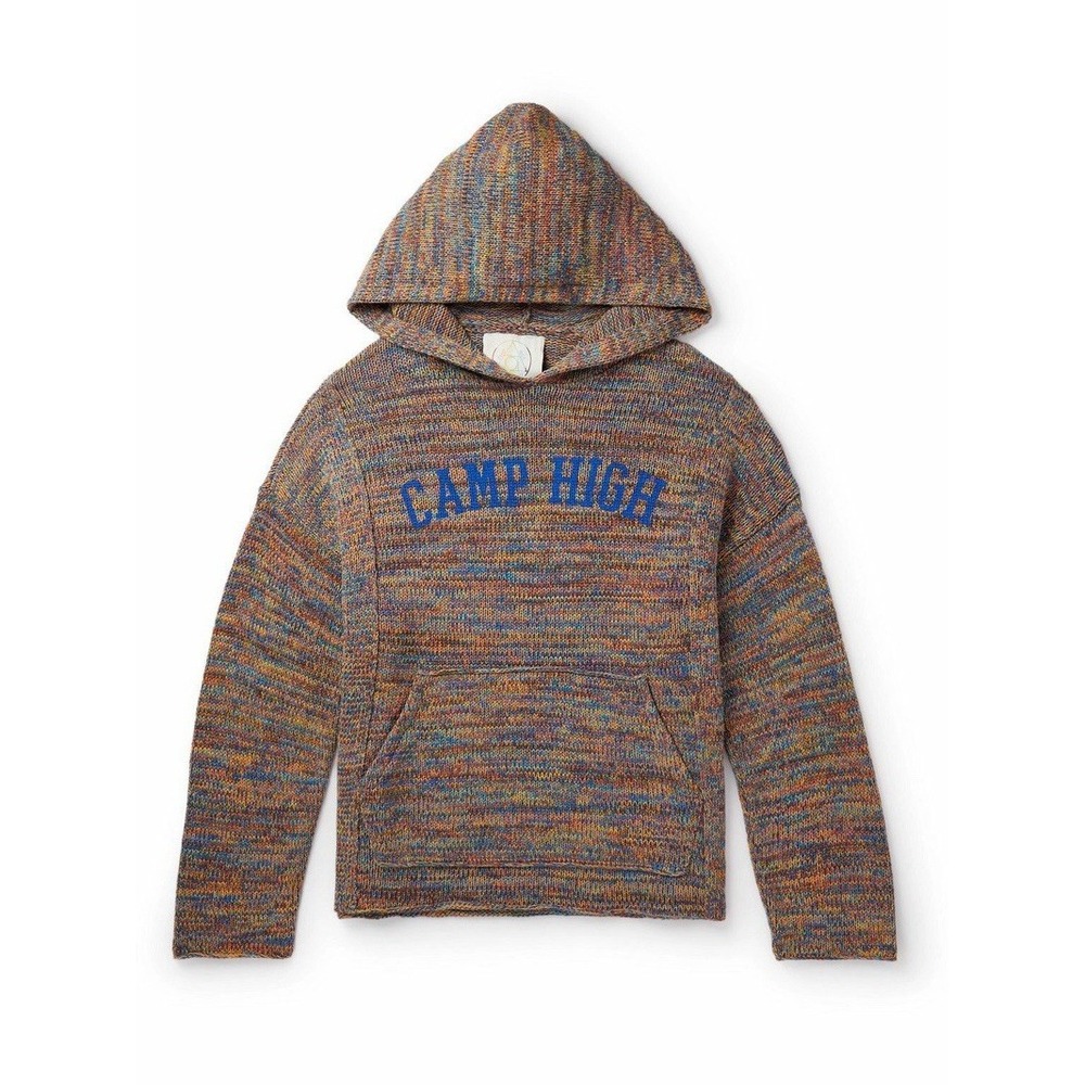 Camp High Spectrum Logo Print Recycled-Cotton Hoodie Multi Men's Large /XL